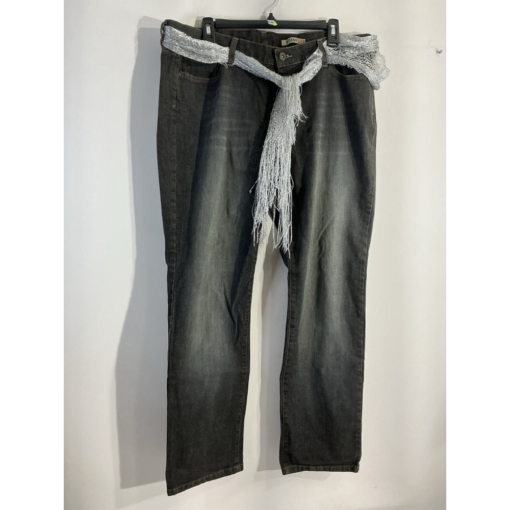 Womans Stamp 10 Size 16 Black Straight Jeans Belt